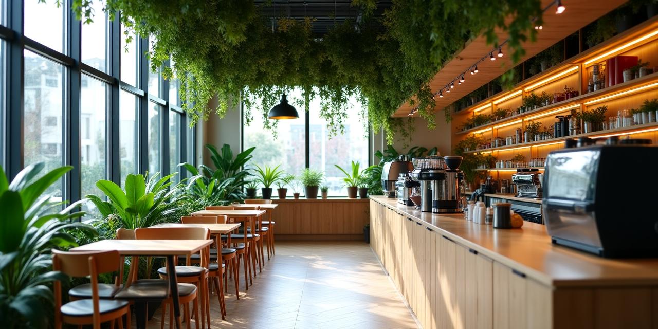 Die üppige, grüne Inneneinrichtung von Canopy Brews